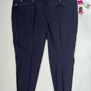 Peter Nygard Luxe slims pants, jegging, 3X plus size, navy blue, new with tags